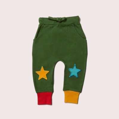 Kids 0-8 Years Little Green Radicals Trousers, Leggings & Joggers | Woodland Green Star Joggers